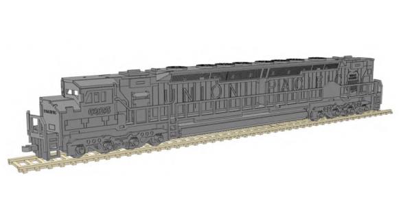 EM  Locomotive - 3D Model  drawing